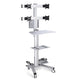 TheLAShop NexusX Quad Monitor Rolling PC Cart Workstation - 10-21" AV Mount, Silver Image