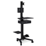 TheLAShop NexusX Rolling PC Cart with Drawer, Black Image
