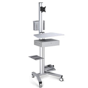 TheLAShop NexusX Rolling PC Cart with Drawer, Silver Image