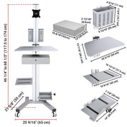 TheLAShop NexusX Rolling PC Cart with Drawer Image