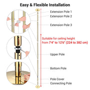 TheLAShop 12ft Brass Pole Spinning & Static Dancing Pole Golden Image