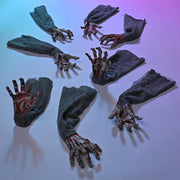 TheLAShop Halloween Props 4-Pair Zombie Hands with Stakes Scary Decor