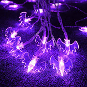 TheLAShop Halloween Fairy Light Purple Bat Lights Battery Operated 15ft Image