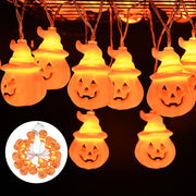 TheLAShop Halloween Fairy Light Orange Pumpkin with Hat 10ft Image