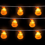 TheLAShop Halloween Fairy Light Orange Pumpkin with Hat 10ft Image