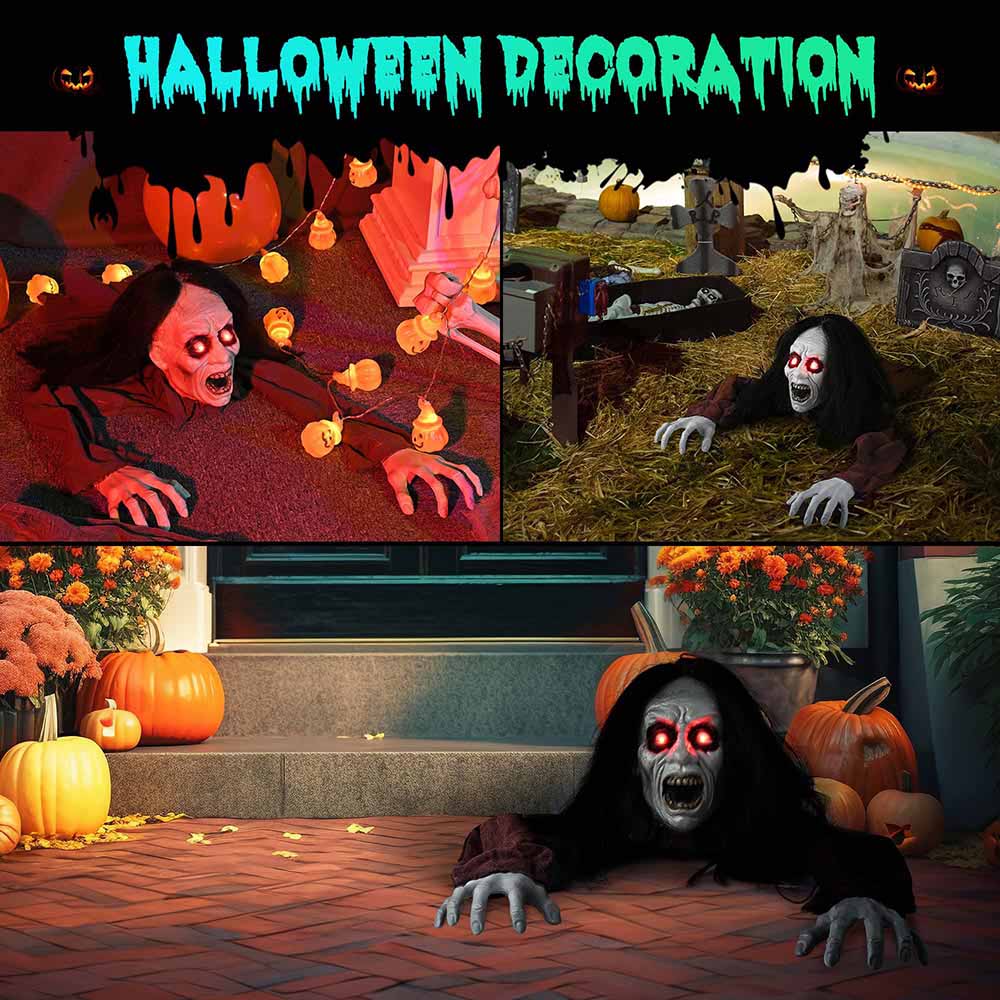 TheLAShop Halloween Animatronic Creepy Zombie Realistic Prop