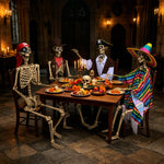 TheLAShop Life Size 5.6ft Posable Skeleton Halloween Prop Outdoor Decor Image
