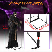 TheLAShop 6ft Halloween Grim Reaper Animatronic Motion & Sound Activated Image