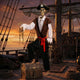 TheLAShop Life Size 5.6ft Posable Skeleton Halloween Pirate Outdoor Decor, Pirate Captain Image
