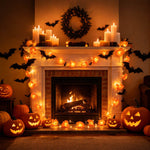 TheLAShop 10' Halloween Marigold Lights 20 LEDs Garland Day of Dead, 2ct. Image