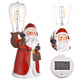 TheLAShop Resin Santa Figurine with Edison Bulb 10" Battery Operated 2ct/pk