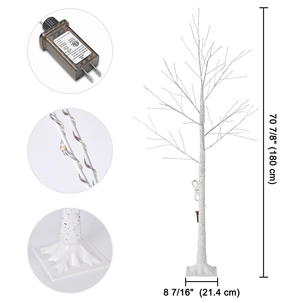 TheLAShop Artificial Tree Pre-lit Faux Birch Tree USB & Remote ...