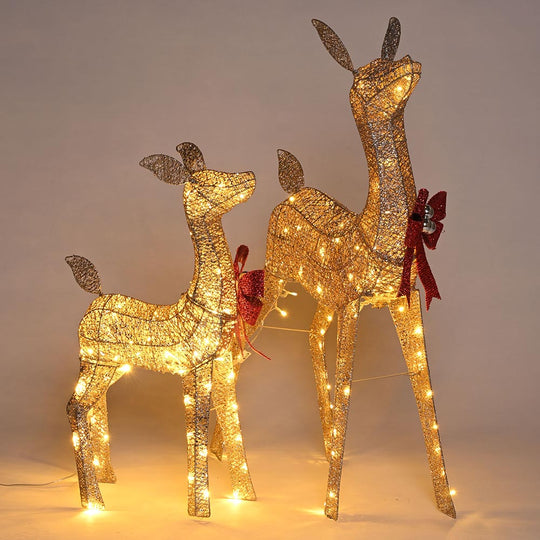 TheLAShop Lighted Reindeer Outdoor Decor 2-piece(Doe & Fawn)