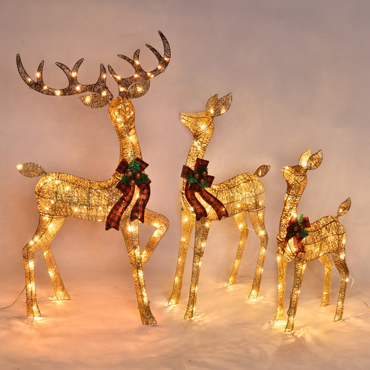 TheLAShop Lighted Deer Family Christmas Outdoor Decoration 3-Piece