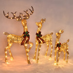 TheLAShop Lighted Deer Family Christmas Outdoor Decoration 3-Piece Image