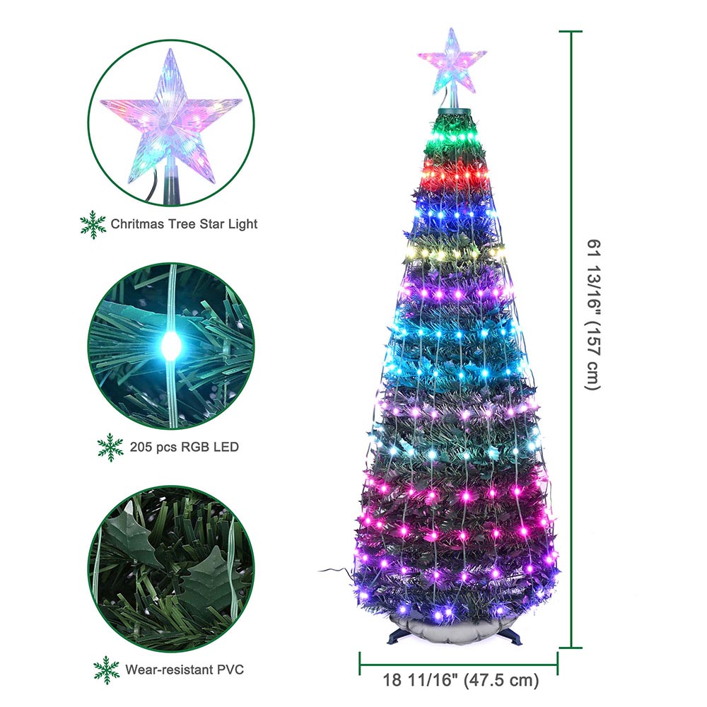 3 Packs LED RGB Spiral Christmas Tree with Remote Control