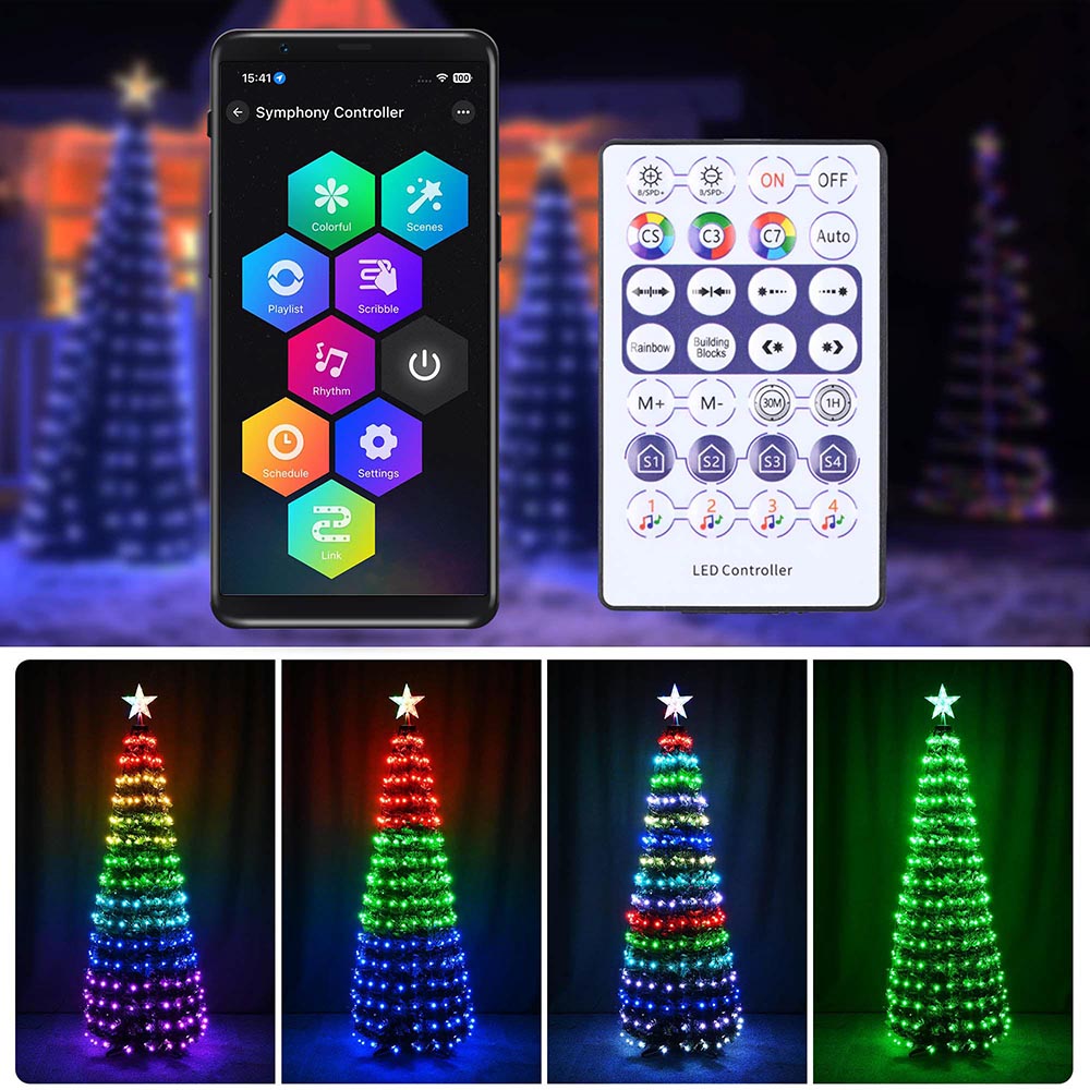 TheLAShop Artificial Christmas Tree Multi-Color Changing APP Control –