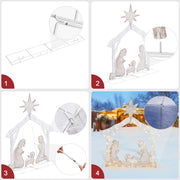 TheLAShop 4ft Outdoor Lighted Nativity Scene Large Yard Decoration Image