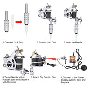 TheLAShop 4 Tattoo Guns Machines Tattoo Kit w/ Power Supply 40 Inks Image