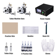 TheLAShop 2 Tattoo Machines Tattoo Kit w/ Power Supply 4 Inks Image