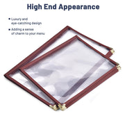 TheLAShop 8-1/2"x14" PVC Vinyl Cafe Menu Cover Folder Black Image