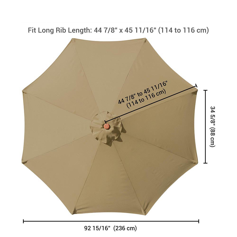 TheLAShop 8ft 8-Rib Patio Market Umbrella Replacement Canopy