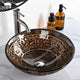 TheLAShop 16" Antique Totem Circular Tempered Glass Vessel Bathroom Sink