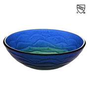 TheLAShop Blue Green Tempered Glass Bathroom Sink Round 17" Image