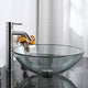 TheLAShop 16 inch Glass Vessel Sink Round Bathroom Vanity Basin