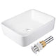 TheLAShop Rectangular Sink Vanity Porcelain Sink & Drain 19x15 Image