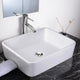 Aquaterior Rectangular Sink Vanity Porcelain Sink & Drain 19x15