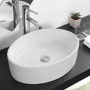Aquaterior Oval Porcelain Sink with Drain & Tray 19"x14"