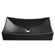 Aquaterior Black Rectangle Vessel Sink with Popup Drain 26x16"