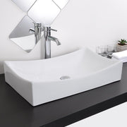 Aquaterior Rectangular Porcelain Sink with Popup Drain 26x16