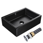 TheLAShop Black Sink Rectangular with Overflow Drain 21x15 Image