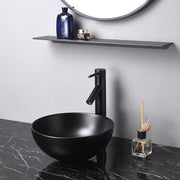 Aquaterior Black Sink Bowl Bathroom Vessel Sink with Drain 12"