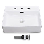 Aquaterior 3-Hole Bathroom Sink Overflow & Pop Up Drain 20"x16"