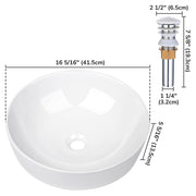 TheLAShop 16" Bowl Bathroom Sink with Drain & Tray Image