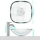 TheLAShop 16 inch Square Glass Vessel Sink Bathroom Vanity Basin, Sink+Faucet set Image