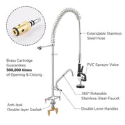 TheLAShop Commercial Pre-Rinse Faucet with Sprayer Deck Mount
