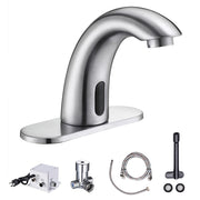 TheLAShop 5" Touchless Bathroom Faucet Motion Sensor Faucet, Brushed Nickel Image