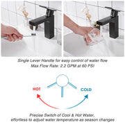 TheLAShop Bathroom Faucet Single Handle Square Hot & Cold 7.5"H, Oil Rubbed Bronze Image