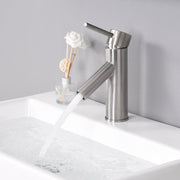 TheLAShop Bathroom Faucet Single-Hole Hot & Cold 7.5"H, Brushed Nickel Image