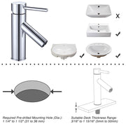 TheLAShop Bathroom Faucet Single-Hole Hot & Cold 7.5"H, Chrome Image