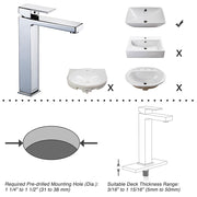 TheLAShop Bath Lavatory Vessel Sink Faucet 10.4" Square, Chrome Image