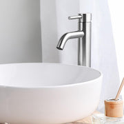 TheLAShop Modern Tall Bathroom Vessel Faucet 12"H, Brushed Nickel Image