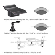 TheLAShop Widespread Bathroom Faucet 2-Handle 3 Hole Hot & Cold Image