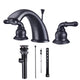 TheLAShop Widespread Bathroom Sink Faucet 2-handle 4"H w/ Drain, Oil Rubbed Bronze Image