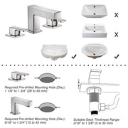 TheLAShop Widespread Bathroom Faucet 2-Handle 4"H Image