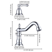 TheLAShop Widespread Bathroom Sink Faucet w/ Drain 2-Handle 6"H Image